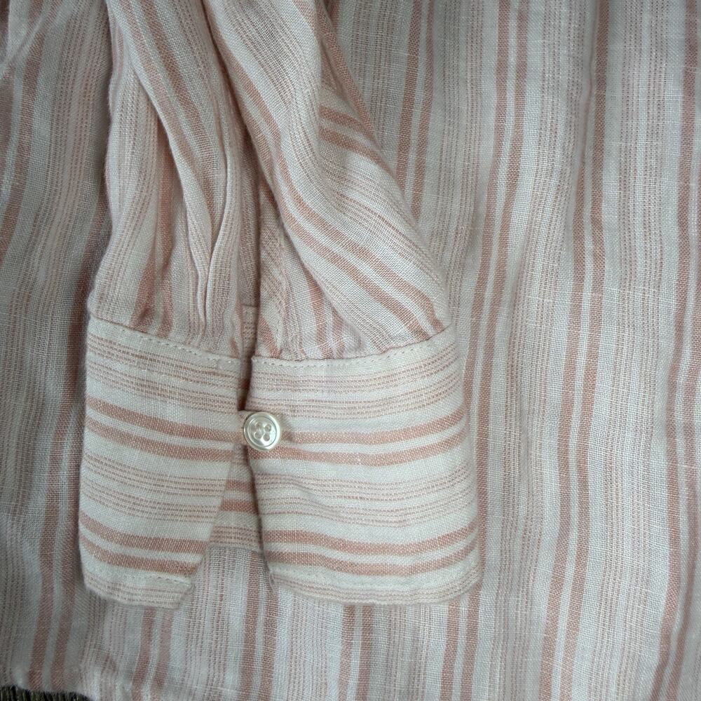 Joie Bekette Peach Striped 100% Linen Blouse Shirt Top Size Small - Picture 7 of 7